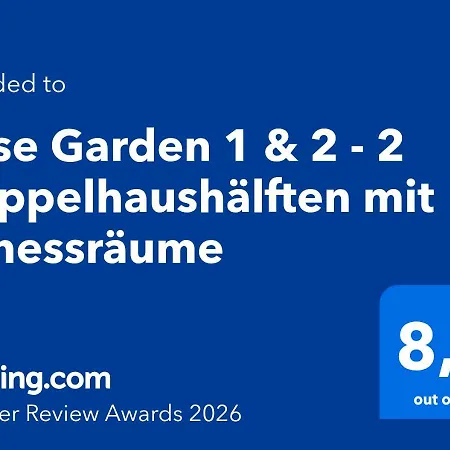 Nyaraló Rose Garden 1 & 2 - 2 Doppelhaushaelften Mit Fitnessraeume